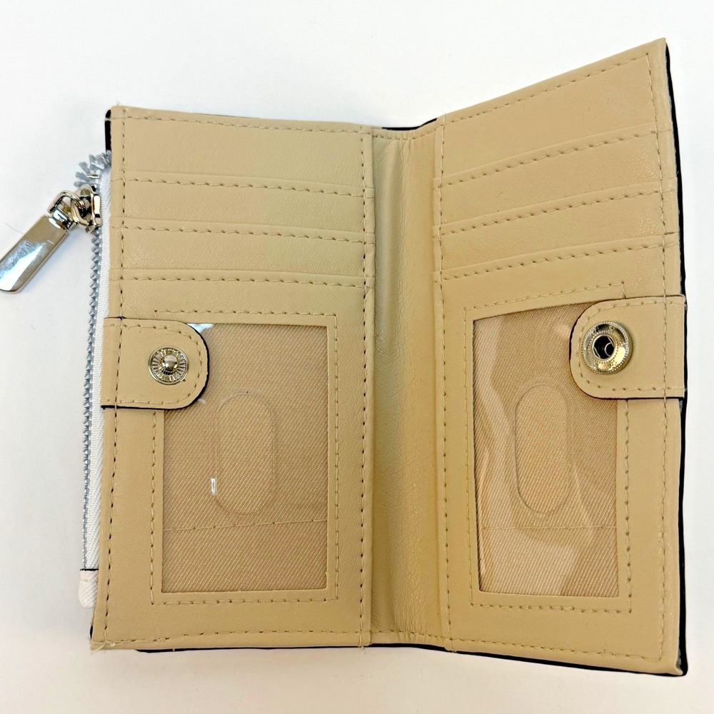 Safe Keeper Wallet Snap Bifold White Floral Garden Compact CC, Coin 3.5 x 4.5 - Picture 3 of 10